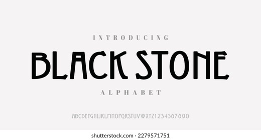 black stone. Modern Bold Font. Regular Italic Number Typography urban style alphabet fonts for fashion, sport, technology, digital, movie, logo design, vector illustration