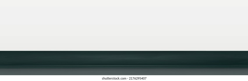 Black stone table top on white panoramic background, promotional web template - Vector illustration