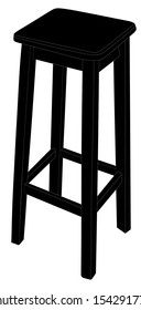 Black stool isolated on white background vector.