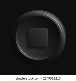Black Stop or Pause Icon. Vector illustration