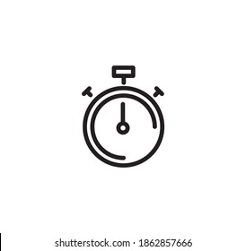 Black stop watch icon vector on a white background
