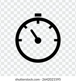 Black Stopwatch Icon Representing Time Management and Timing