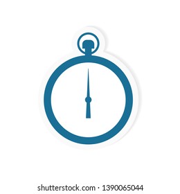 black stopwatch icon- vector illustration