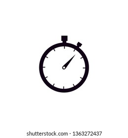Black stopwatch icon with white background 