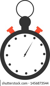 Black stopwatch, illustration, vector on white background