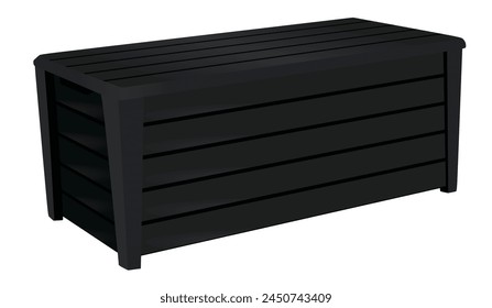 Estuche de almacenamiento negro. Ilustración vectorial