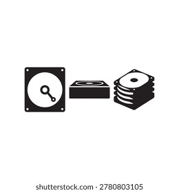 Black Storage Technology Vector Icon