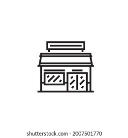 Plantilla gráfica de ilustración frontal de la tienda negra