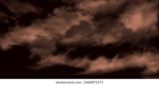 Black storm clouds with reddish sunlight effect.