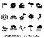 black storm icons set