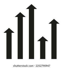 black straight up arrows. Vector illustration.