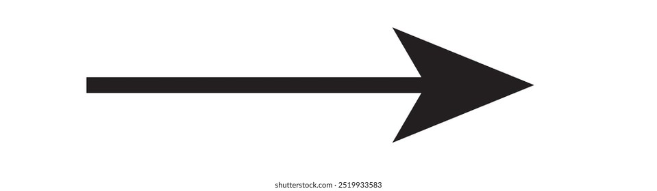 Black straight line arrow stripe series. Horizontal line arrow. vector illustration. 