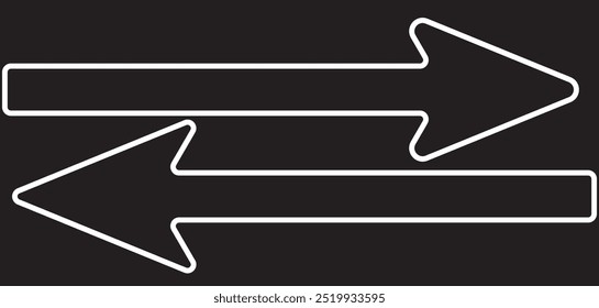 Black straight line arrow stripe series. Horizontal line arrow. vector illustration. 