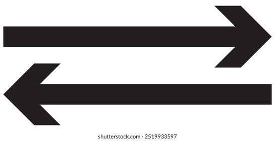 Black straight line arrow stripe series. Horizontal line arrow. vector illustration. 