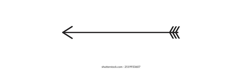 Black straight line arrow stripe series. Horizontal line arrow. vector illustration. 