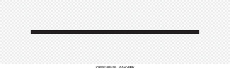 Black straight line. Simplicity and balance, horizontal straight line. Vector. EPS10.