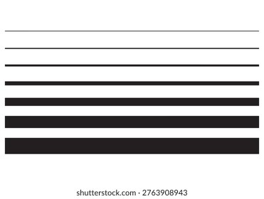 Black straight lines of different thickness One underline Halftone background in row pattern
Vector Illustration