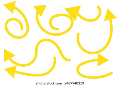 Black straight long arrow in hand drawn style. Arrow shape element pointimg right.3 different arrows. Vector illustration. eps 10