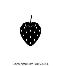 black strawberry icon isolated on white background. vector illustration