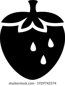 Black strawberry, illustration, vector on white background.