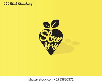 Black Strawberry logo or symbol. nice to use for your brand .