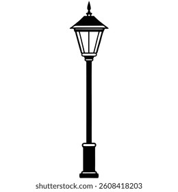 black street lamp  isolated on a white background