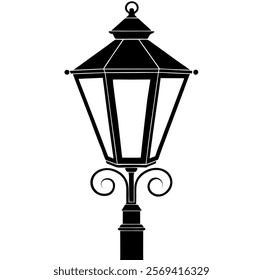 black street lamp vector illustration