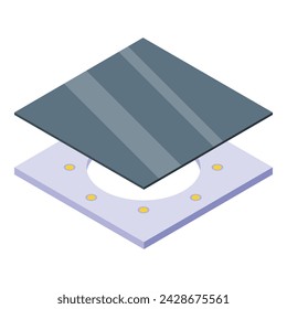 Black stretch ceiling icon isometric vector. Apartment interior. Design office
