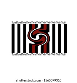 black strip twirl design background