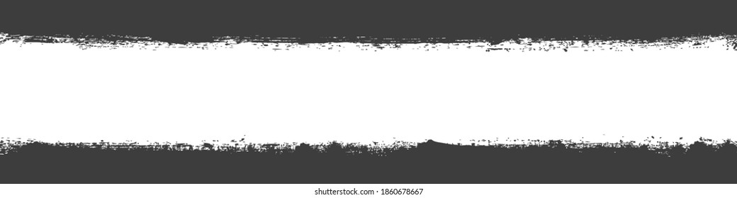 Black stripe brush .Roller brushes paint for text .Horizontal banner template for advertising .Vector.	