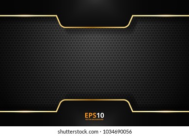 black stripe with gold border on the dark background