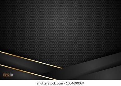 black stripe with gold border on the dark background