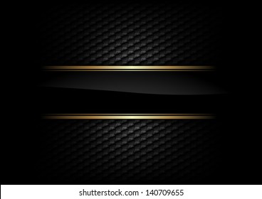 black stripe with gold border on the dark background