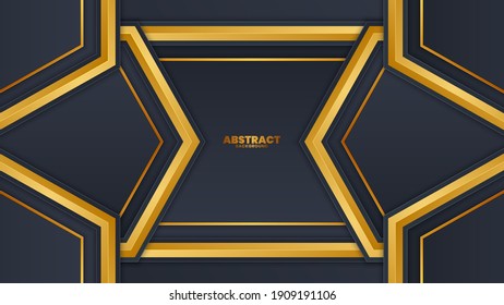 black stripe with gold border on the dark background