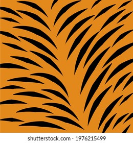 Black stripe motif with orange background like a tiger skin motif