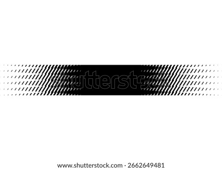 Black stripe on white background with halftone. Abstract vector background with diagonal lines patterns. Modern design element with space for text.