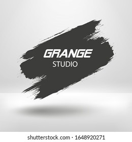  Black stripe paint banner .Vector brush stroke. Black ink .