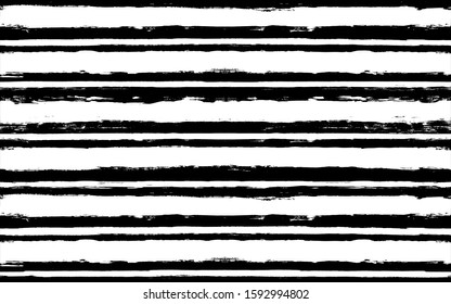 black stripe pattern. Hand painted lines grunge ink brush strokes. stripes graphic seamless background. paintbrush backdrop - Vector