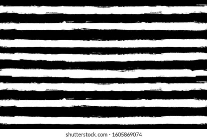 black stripe pattern. Hand painted lines grunge ink brush strokes. stripes graphic seamless background. paintbrush backdrop - Vector