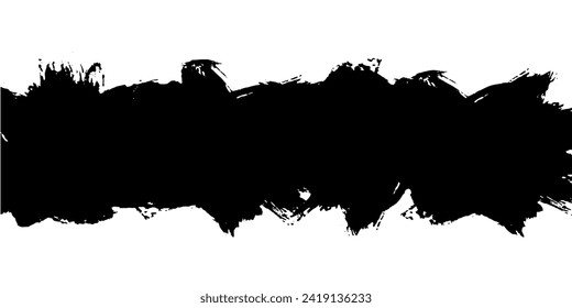 Black stripe watercolor . splash watercolor painted and copy space above and below.
