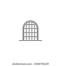 Black Striped Door Icon Design