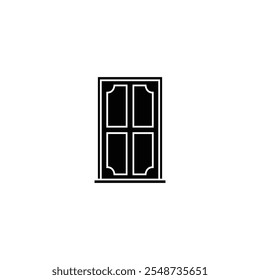 Black Striped Door Icon Design