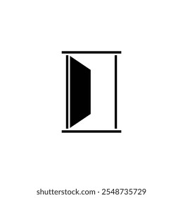Black Striped Door Icon Design