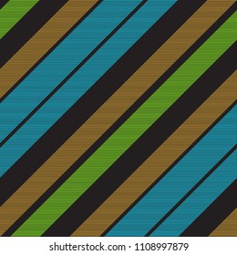 Black striped fabric texture seamless pattern. Vector illustration.