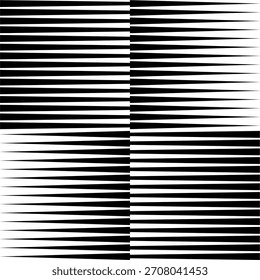 Tiras de degradado semitono a rayas negras. Fondo de gradación de línea de desvanecimiento. Repitiendo el fondo de patrón lineal. Fondo de pantalla de líneas paralelas para superposición, impresión, cubierta. Concepto de efecto Doppler de Vector