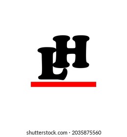 Black Striped LH letter logo