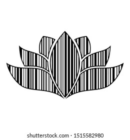 black striped lotus flower, vector