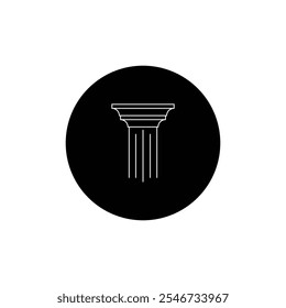 Black Striped Pillar Icon Design