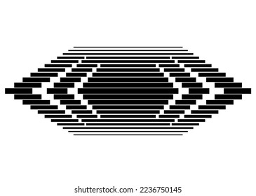 Black striped pixel pattern on a white background. Black and white design element. Abstract vector background