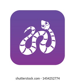 Black striped snake icon digital purple for any design isolated on white vector illustration